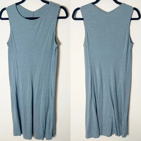 Smartwool Everyday Exploration Merino Wool Hemp Tank Dress Light Blue Medium - Picture 2 of 7